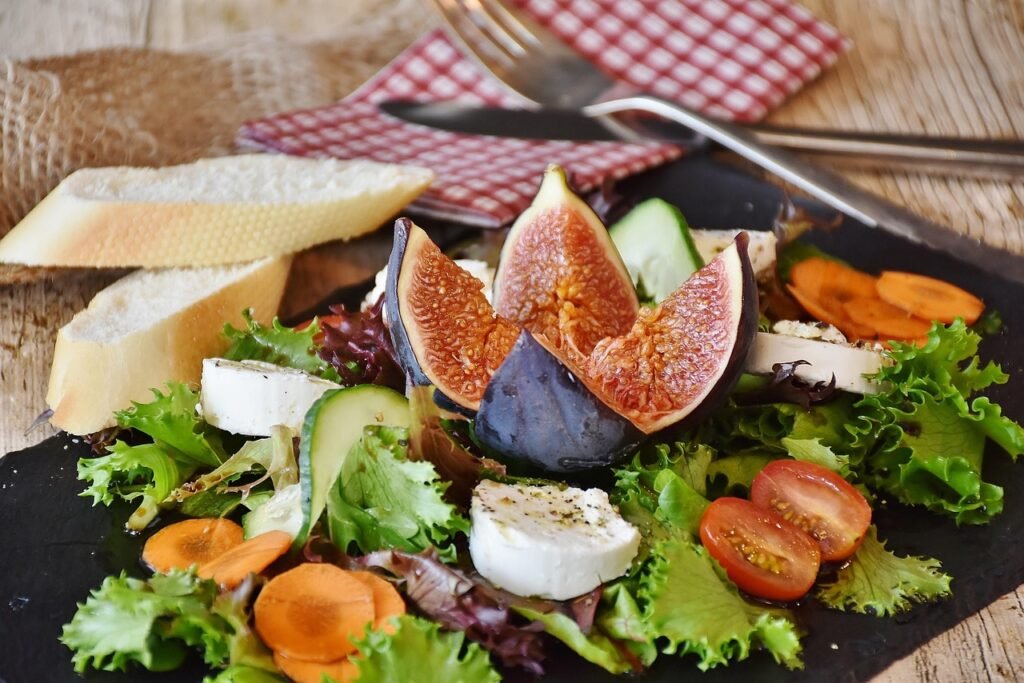 salad, figs, cheese, goat cheese, appetizer, starter, food, delicious, fresh, eat, lunch, dinner, healthy, food photography, salad, salad, salad, food, food, food, food, food, lunch, dinner